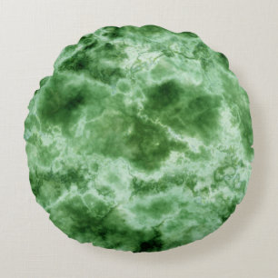 Coussins Ronds Texture de marbre verte
