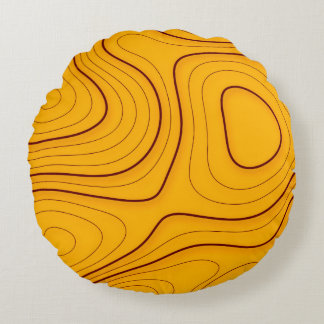 Coussins Ronds Texture du bois, abstraction linéaire arrière-fond