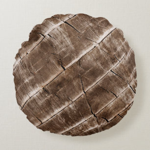 Coussins Ronds Texture du grain de bois
