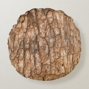Coussins Ronds Texture écorce d'arbre, arrière - plan de bois nat