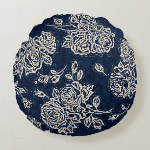 Coussins Ronds Texture florale répéter motif moderne fond, chauve