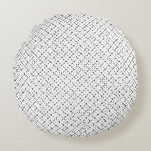 Coussins Ronds Texture Géométrique Monochrome Motif Diamant Sans