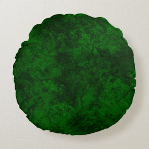 Coussins Ronds texture vert foncé texturé en marbre de daim grani