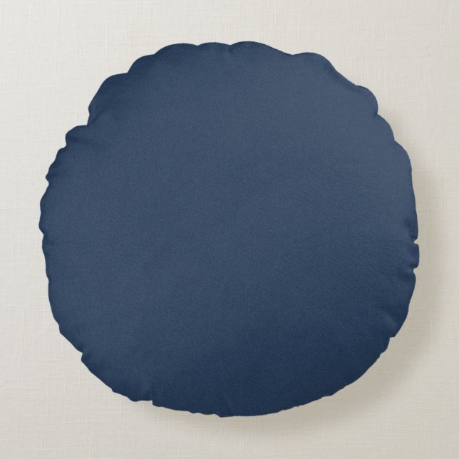 Coussins Ronds Textured Blue Round Cushion 16 Inch Rustic Vibes (Devant)