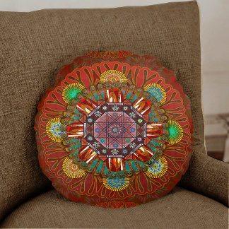 Coussins Ronds The Filter Floral Red Manipur