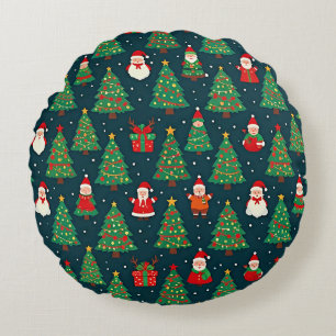 Coussins Ronds Thème de vacances de Noël