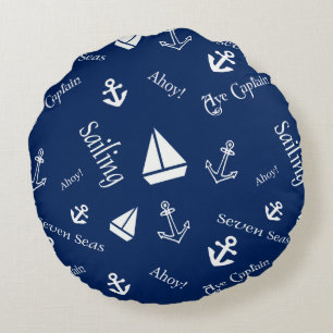 Coussins Ronds Thème De Voile Pilote Nautique