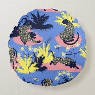 Coussins Ronds Tigre géométrique, léopard : motif pour enfants.