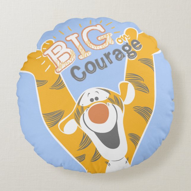 Coussins Ronds Tigre| Grand courage (Devant)