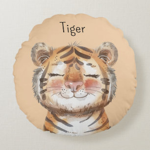 Coussins Ronds Tigre orange