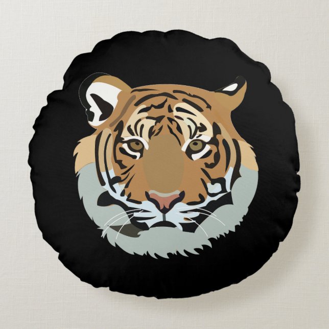 Coussins Ronds Tigre tête visage animal sauvage tigre (Devant)