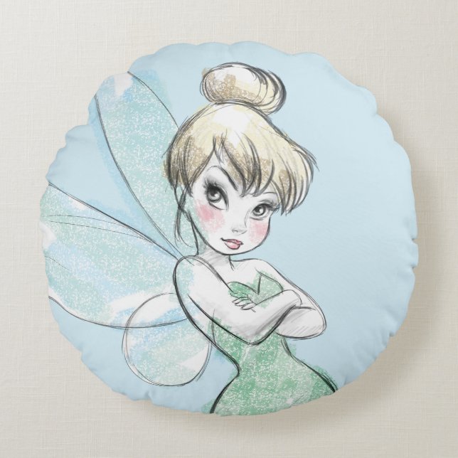 Coussins Ronds Tinker Bell | Armoiries pastel croisées (Devant)
