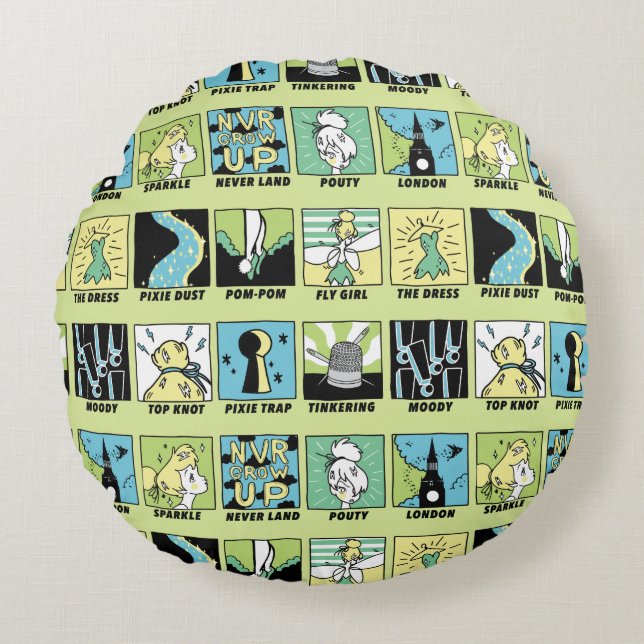 Coussins Ronds Tinker Bell | Bande dessinée (Devant)