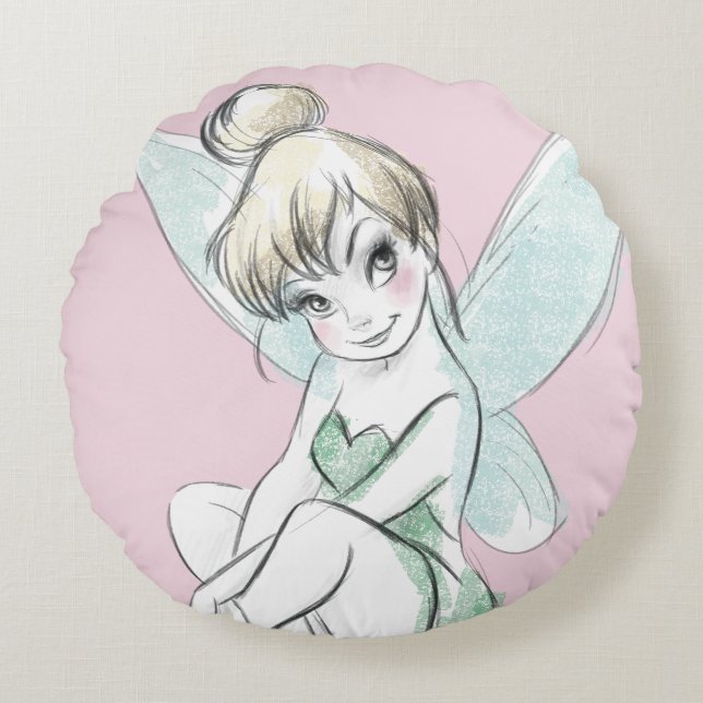 Coussins Ronds Tinker Bell | Pastel assis (Devant)