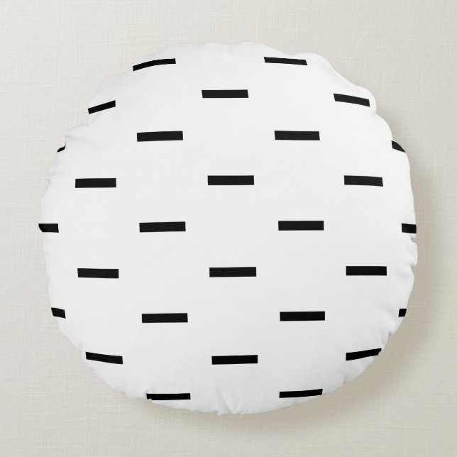 Coussins Ronds Tirets blancs et noirs (Devant)