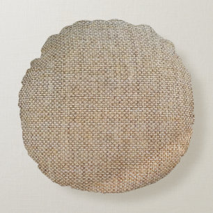 Coussins Ronds Tissu arrière - plan marron textile