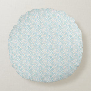 Coussins Ronds Tissu sans couture à pois bleu de Pâques – Pastel