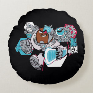 Coussins Ronds Titans Ados, allez !   Graphique Arsenal de Cyborg