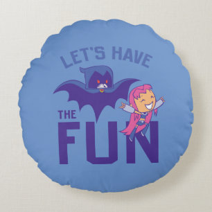 Coussins Ronds Titans Ados, allez !   Starfire & Raven "Ayez Le P