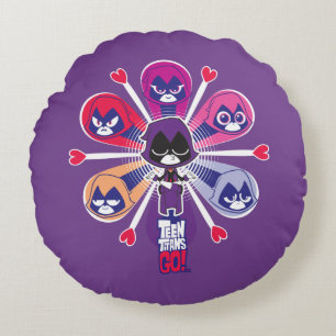Coussins Ronds Titans Ados, partez !   Emoticlones de Raven