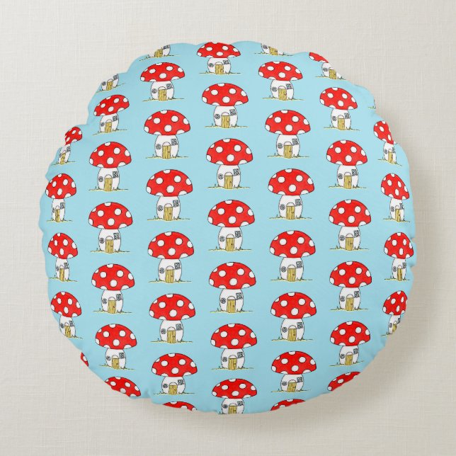 Coussins Ronds Toadstool Motif Nourriture pour enfants/chambre (Devant)