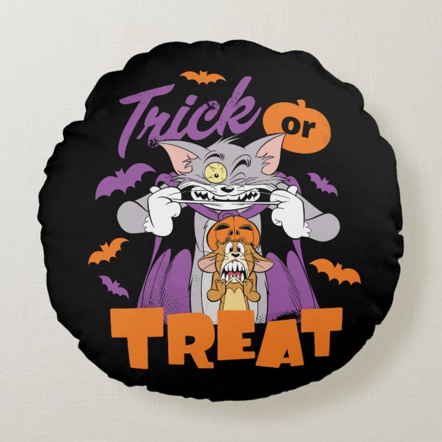 Coussins Ronds Tom & Jerry | Trick or Treat (Devant)