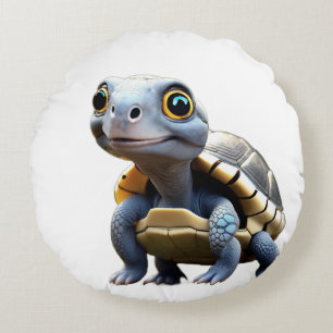 Coussins Ronds Tortue Bébé aux Grands Yeux
