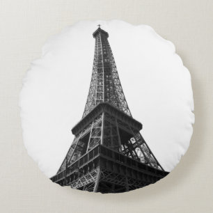 Coussins Ronds Tour Eiffel Noir & Blanc Paris Voyage européen
