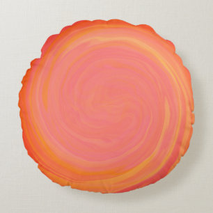 Coussins Ronds Tourbillon de flamme orange