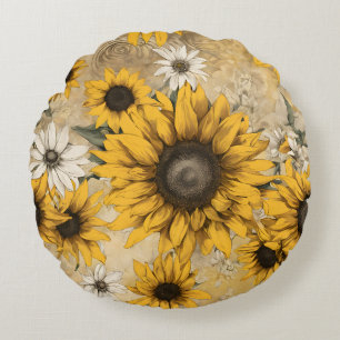 Coussins Ronds Tournesol