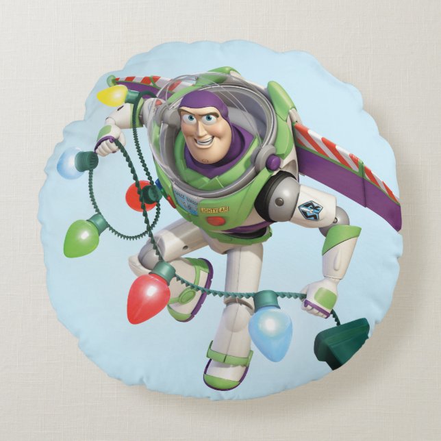 Coussins Ronds Toy Story| Noël de la déco de Buzz (Devant)