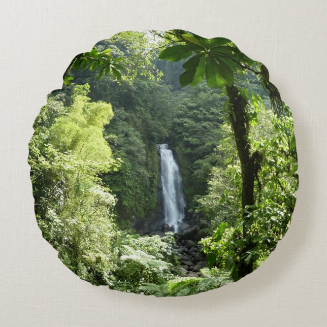 Coussins Ronds Trafalgar Falls Tropical Rainforest Photographie (Devant)