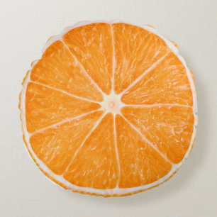Coussins Ronds Tranche orange de fruit mignonne