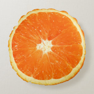 Coussins Ronds Tranche orange juteuse de fruit