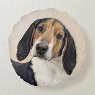 Coussins Ronds Treeing Walker Coonhound Peinture - Art original