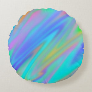 Coussins Ronds Trendy luxe vert bleu violet faux holographique