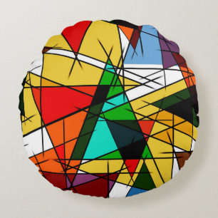 Coussins Ronds Triangle Coloré Géométrique Moderne