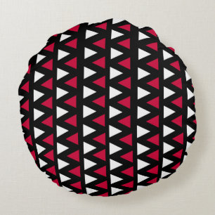 Coussins Ronds Triangles noir, rouge et blanc