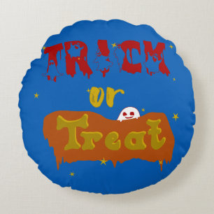 Coussins Ronds Trick or Treat Funny Boo Halloween