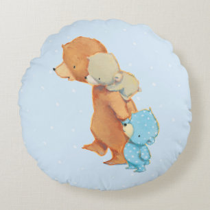 Coussins Ronds Trois amis adorables d'ours
