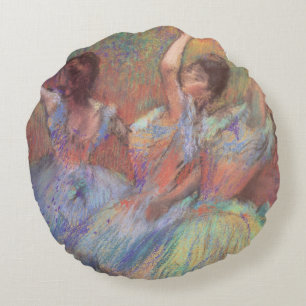 Coussins Ronds Trois danseurs d'Edgar Degas, Ballet Art Vintage