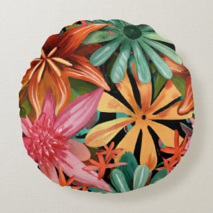 Coussins Ronds tropical/hawaïen/floral/fleur