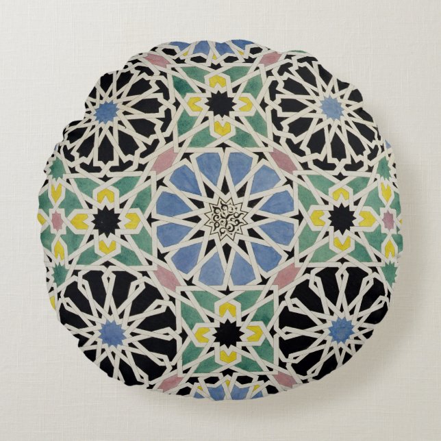 Coussins Ronds Trottoir de mosaïque à Alhambra, 'de l'Arabe (Devant)
