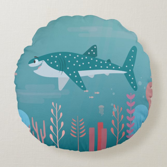 Coussins Ronds Trouver Dory| Destiny the Whale Shark (Devant)