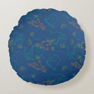 Coussins Ronds Trouver Dory Sketch Motif de marine