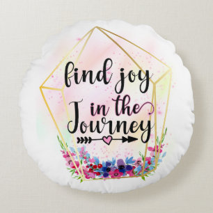 Coussins Ronds Trouvez La Joie Dans Le Voyage