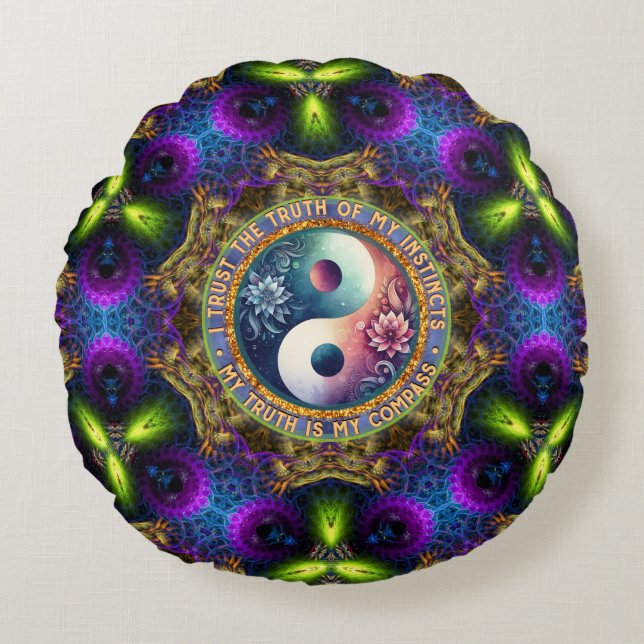 Coussins Ronds Trust Instincts Growth Compass Direction Inspire (Devant)