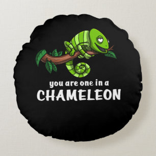 Coussins Ronds Tu Es Un Dans Chameleon Funny Lizard