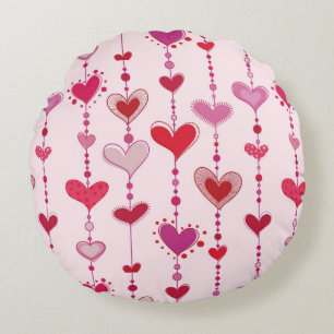 Coussins Ronds Tuiles de coeur