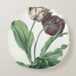 Coussins Ronds Tulipe de jardin, de "opéra Botanica", gravé par